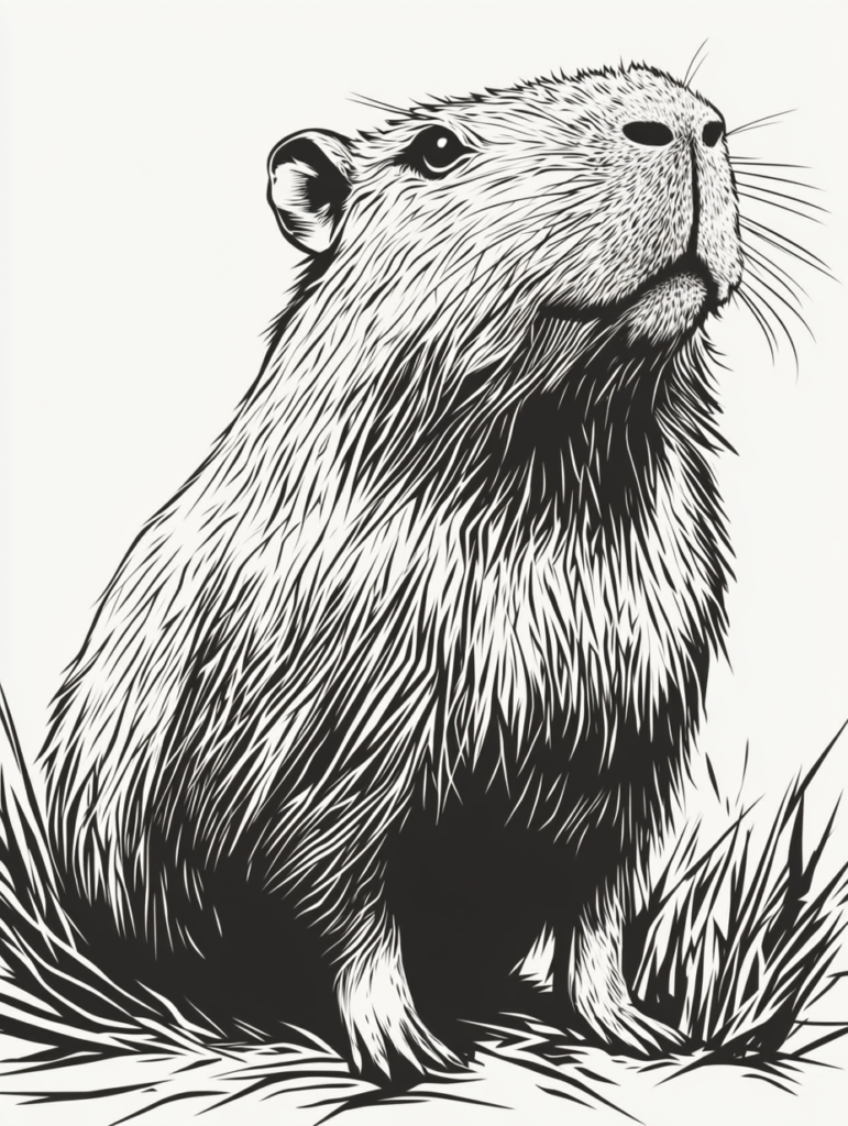 capibara-relajado-en-el-agua-para-colorear