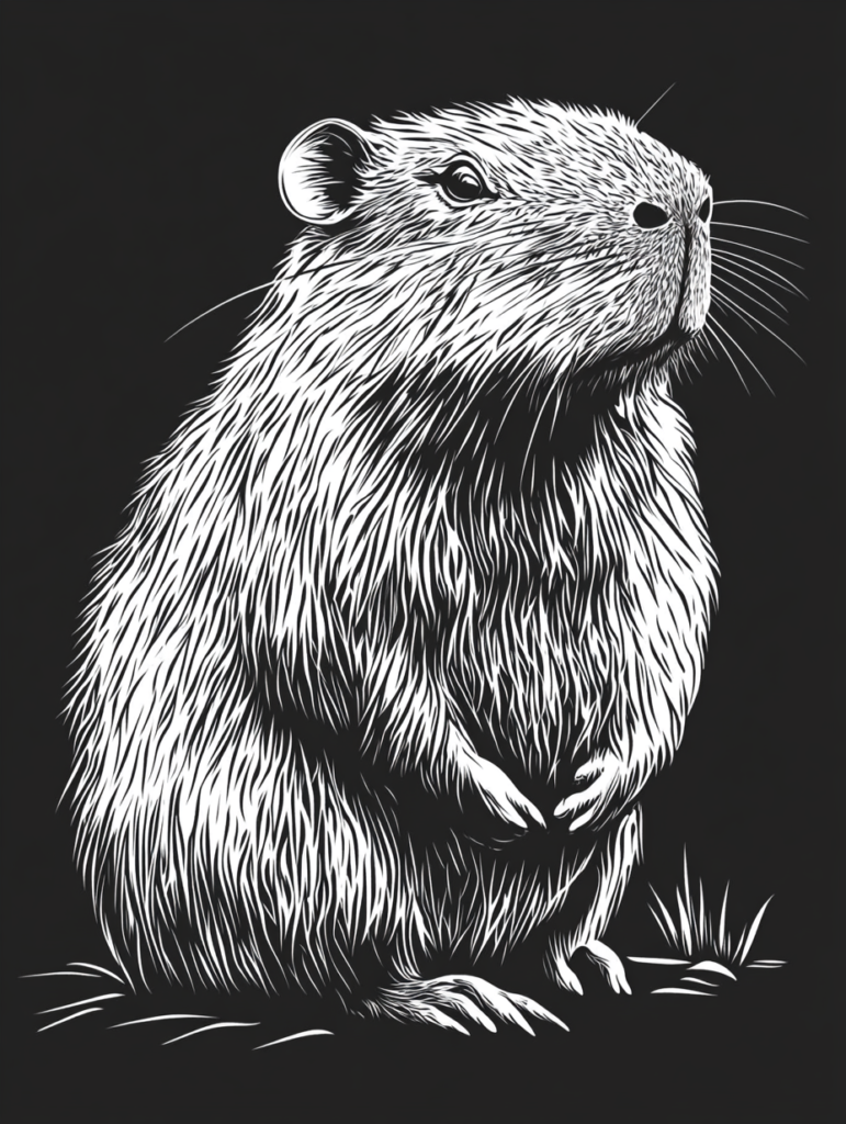 capibara-con-flores-dibujo-para-colorear