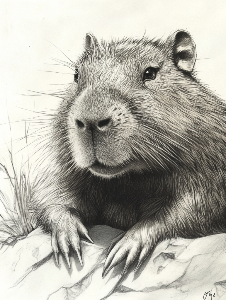 ilustracion-capibara-relajado-bosque