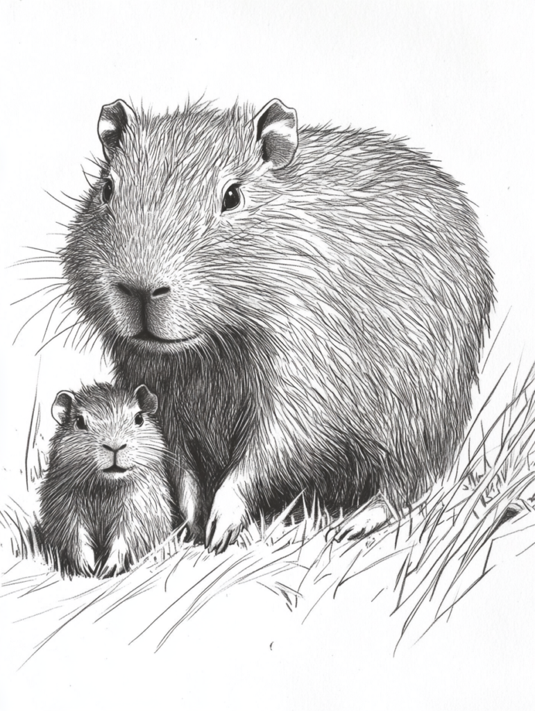 capibara-bebe-tierno-dibujo-para-colorear